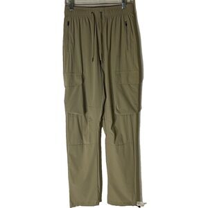 YoungLA Women's Cargo Jogger Pants Khaki Running Athletic NWT Size Small